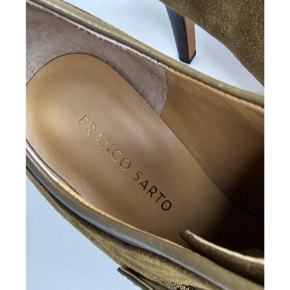 Franco Sarto Sabelle High Heel KHAKI Brown Suede Ankle Booties size 8 M - Picture 4 of 9